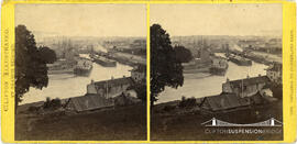 Clifton Illustrated stereoview of the entrance to the Cumberland Basin taken from Rownham Hill